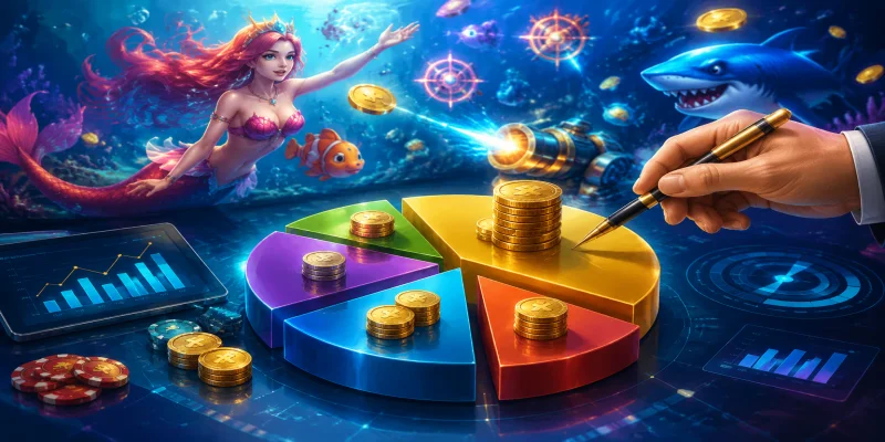 Biểu đồ phân bổ nguồn vốn thông minh khi tham gia trải nghiệm bắn cá trực tuyến.