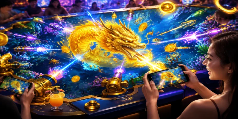 Giao diện sảnh cược bắn cá rồng zuma với đồ họa 3D sắc nét và hệ thống sinh vật biển đa dạng tại TA88
